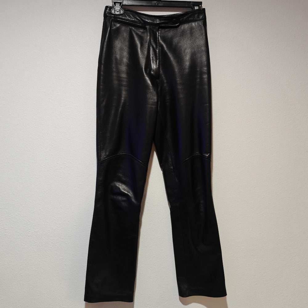 Maxima Black Leather Pants - Picture 2 of 8